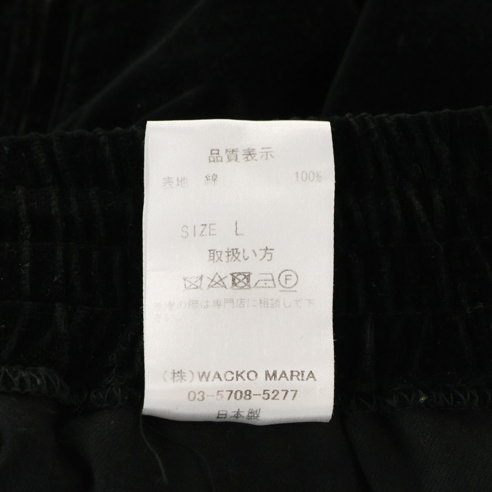 WACKO MARIA ワコマリア 24SS VELVETEEN PANTS ベッチン ベロア トラック サイドライン パンツ 24SS-WMO-TP04 ブラック