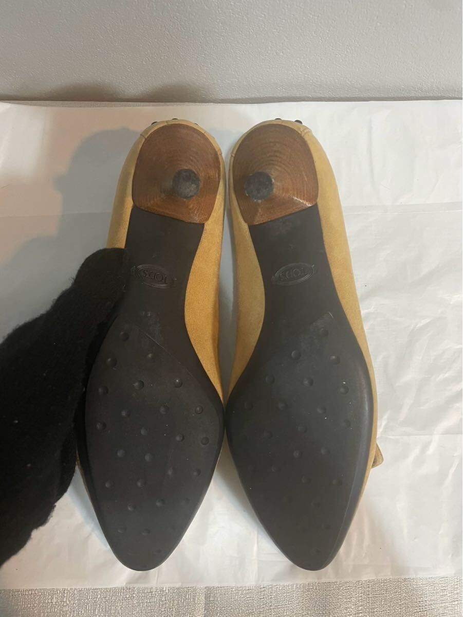 TOD’Sトッズパンプス茶系23.5cmレディーロゴ くつ15R_画像9