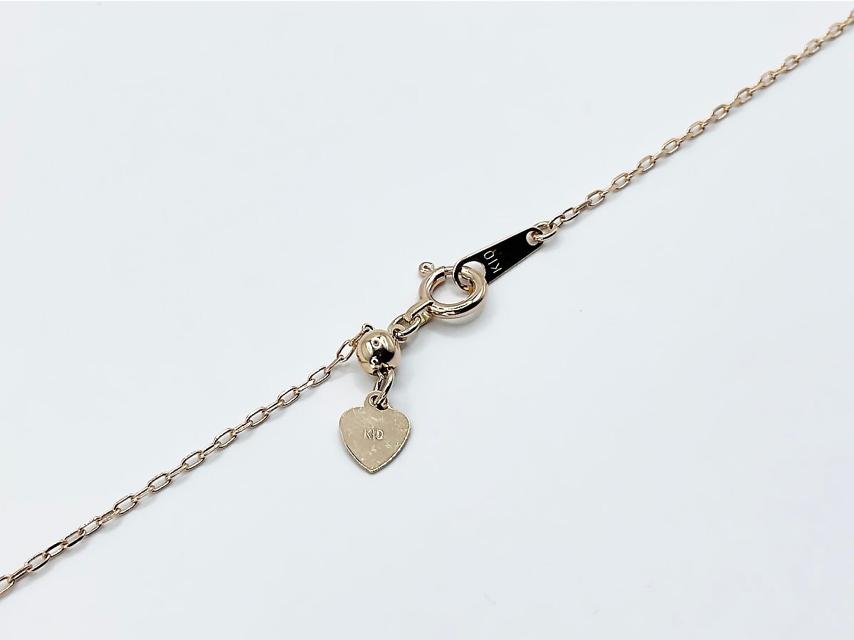 【送料無料】 K10PG ピンクゴールド チェーン 0.7mm幅 ネックレス 無段階 アジャスター付き 最長45cm PG 10金 スライド式調整_画像3