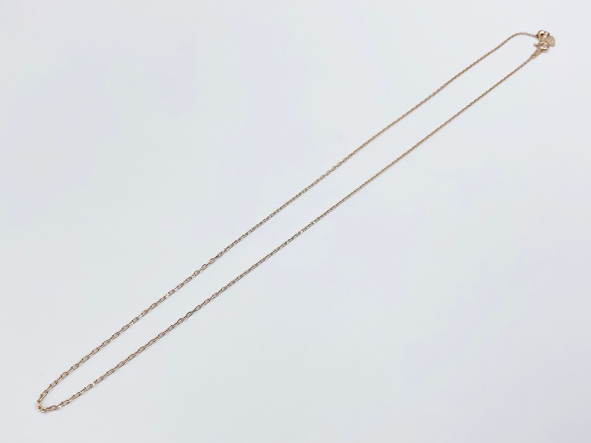 【送料無料】 K10PG ピンクゴールド チェーン 0.7mm幅 ネックレス 無段階 アジャスター付き 最長45cm PG 10金 スライド式調整_画像2