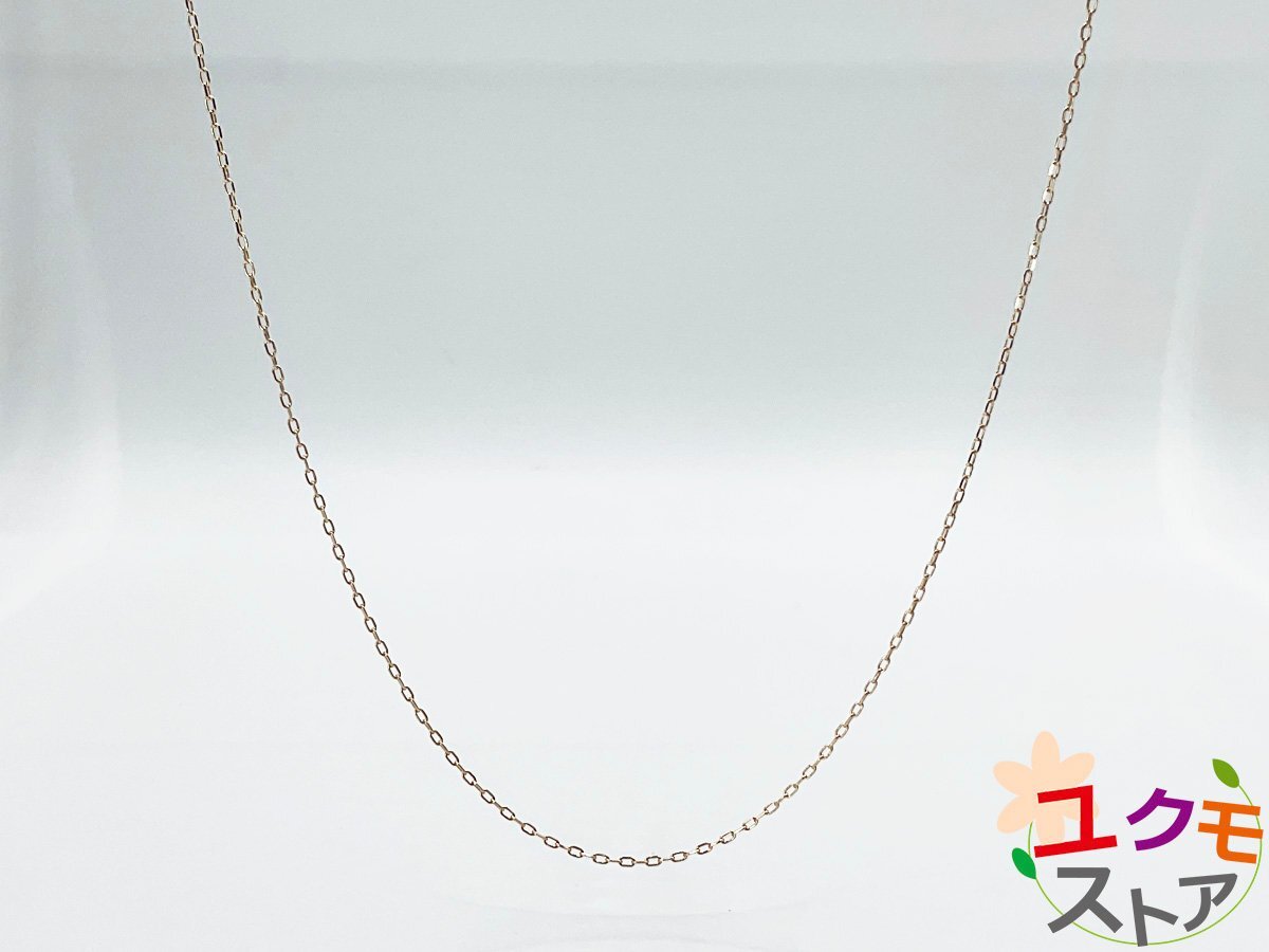【送料無料】 K10PG ピンクゴールド チェーン 0.7mm幅 ネックレス 無段階 アジャスター付き 最長45cm PG 10金 スライド式調整_画像1