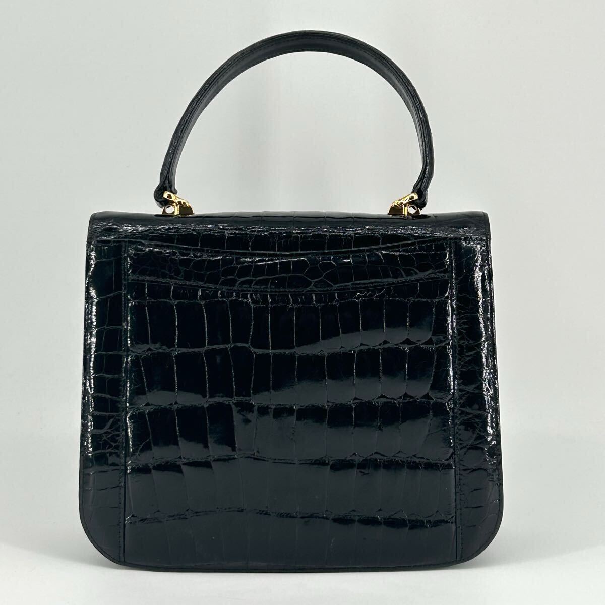 美品】定価71万!! クロコダイル ハンドバッグ シャイニング 美品】定価71万!! クロコダイル ハンドバッグ シャイニング