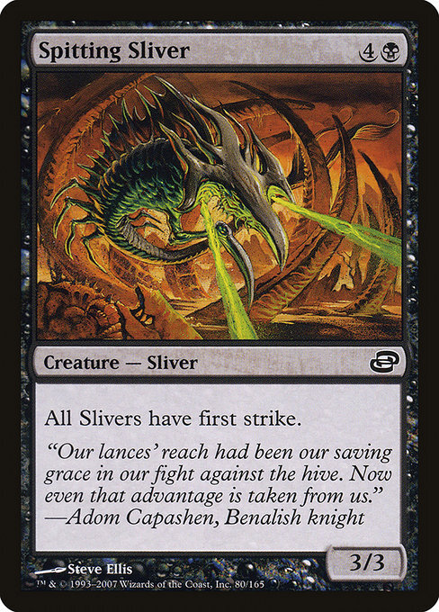 MTG # чёрный / английская версия # {.. потертость va-/Spitting Sliver} следующий изначальный. ..PLC