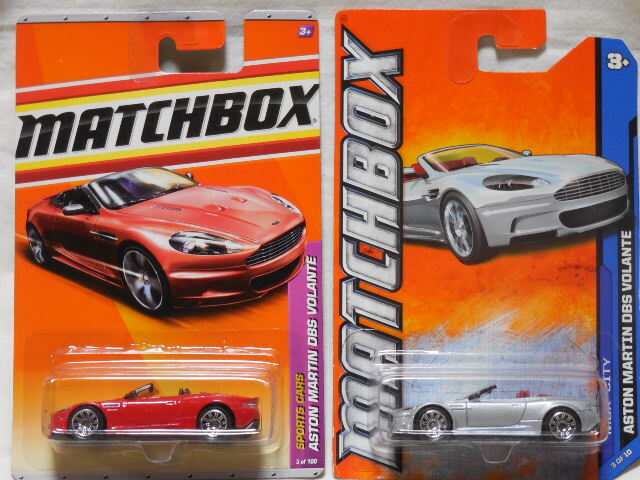MATCHBOX / アストンマーチン DBS ヴォランテ (2011 #5/赤)+(2012 #3/銀) 開封用２臺セット