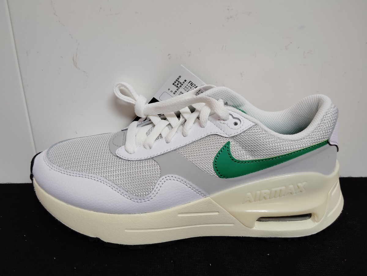  новый товар 25cm Nike NIKE женский спортивные туфли air max система светло-серый зеленый AIRMAX SYSTM SC нравится тоже 