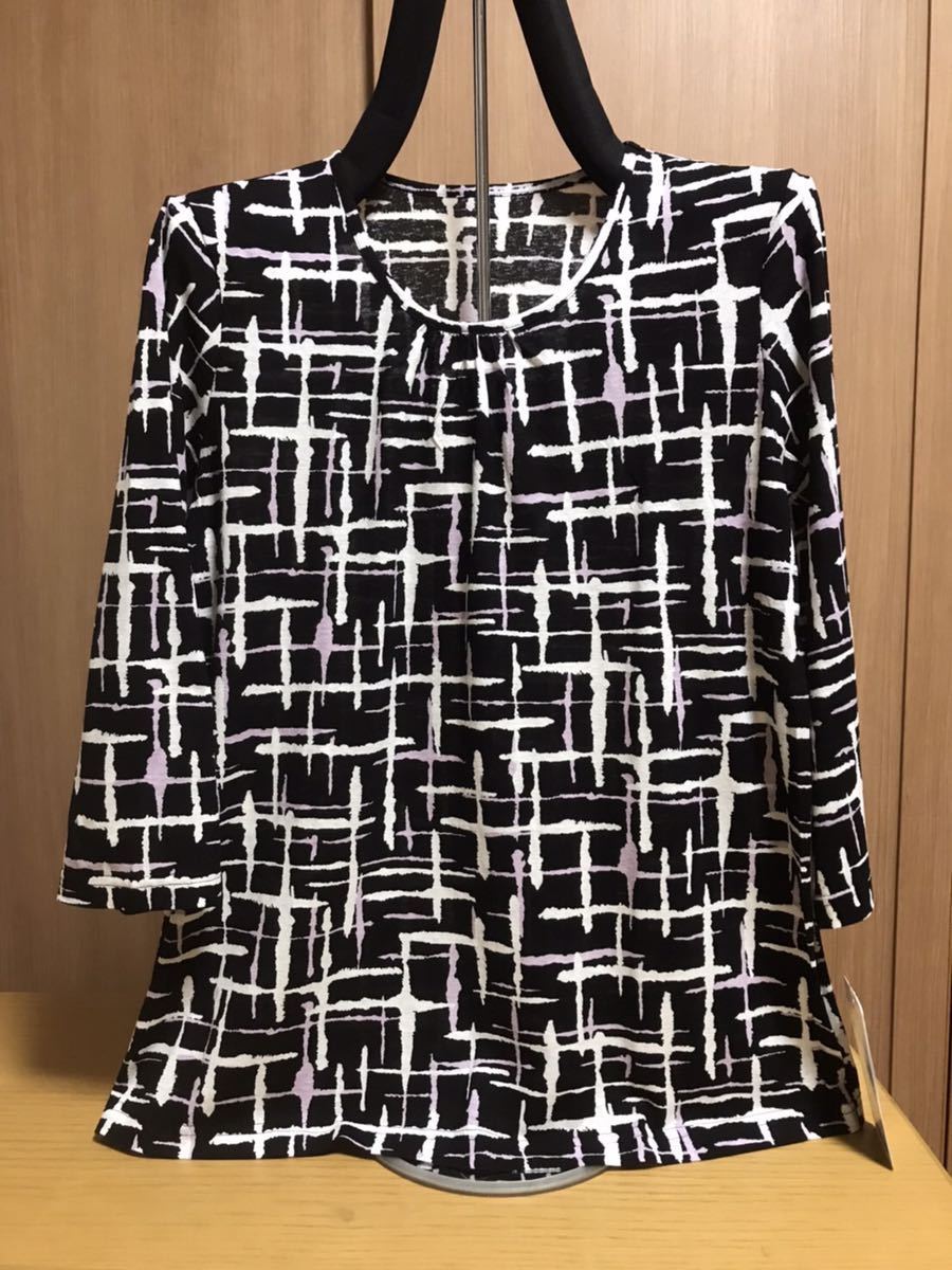 [新品] 激安?在庫処分　L レディース綿100%カットソー　ミセスカットソー　婦人カットソー　　7分袖　日本制　高級(jí)綿　03番柄