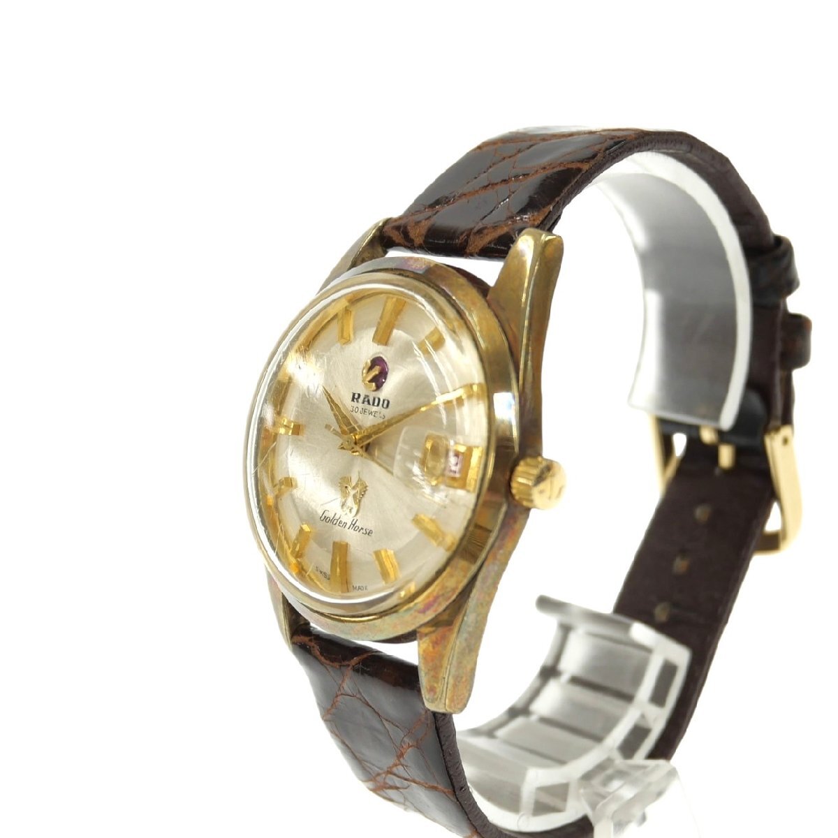 1円◆ラドー RADO ゴールデンホース 自動巻き AT メンズ 腕時計 345602 ゴールド 金色 GP 57石 1スタ 47-1015