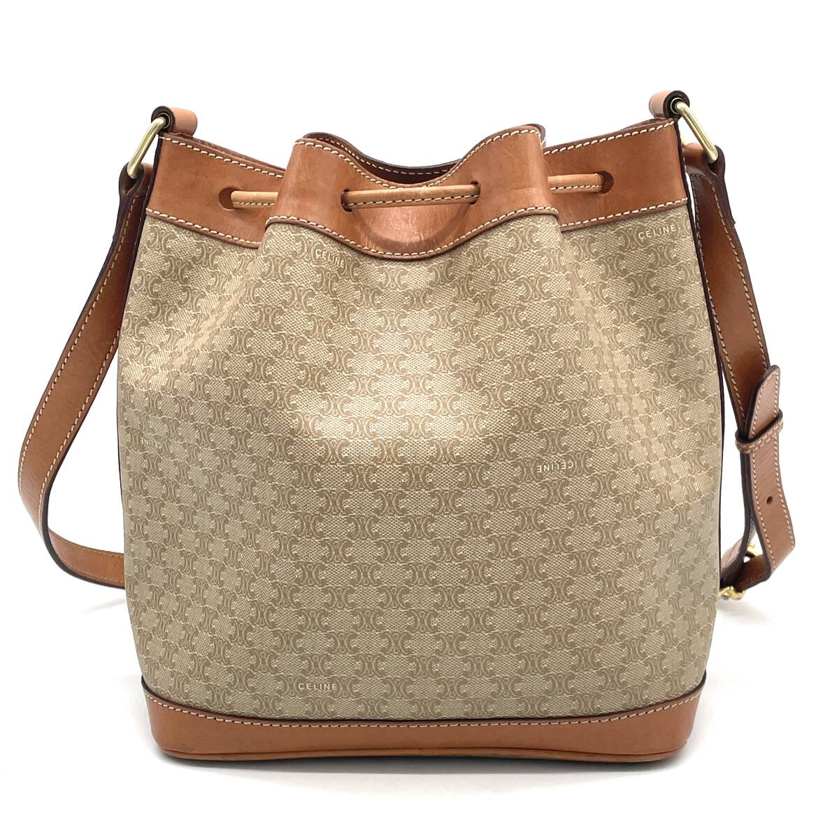 1円 美品 CELINE セリーヌ マカダム トリオンフロゴ 巾着 1円 美品 CELINE セリーヌ マカダム トリオンフロゴ 巾着
