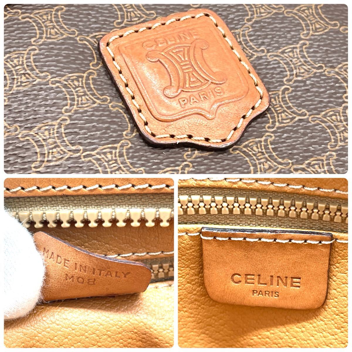 1円 美品 CELINE セリーヌ マカダム トリオンフロゴ ブラウン 1円 美品 CELINE セリーヌ マカダム トリオンフロゴ ブラウン