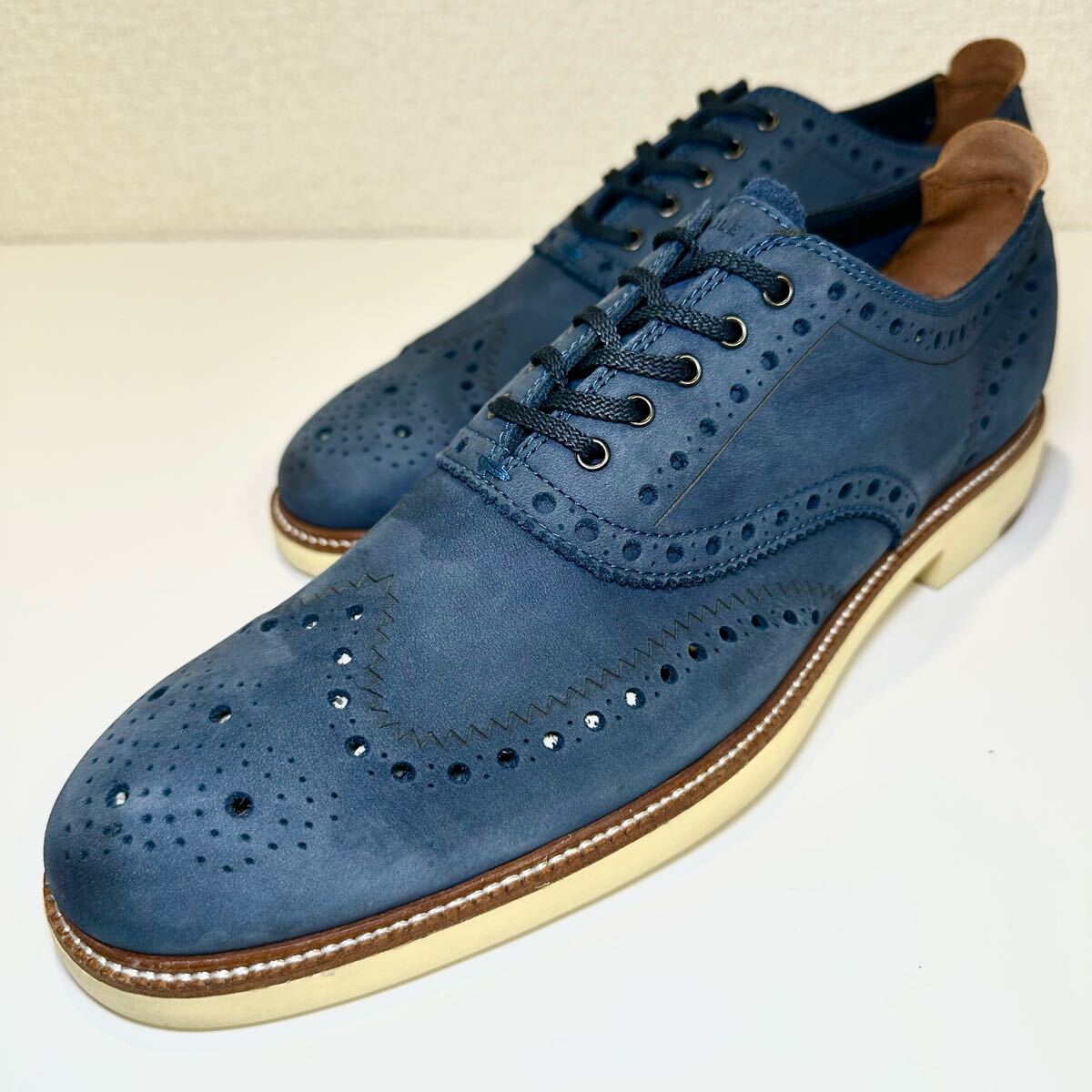 即決/美品/コールハーンCole Haan Men’s Size 9 M Blue Grand 360 Stitchlite Wingtip C32682/レザースニーカー/メンズ/スエード