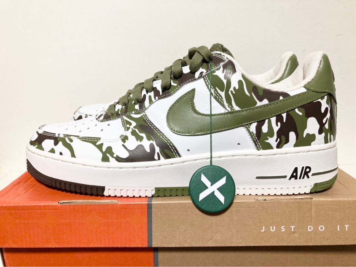 2004 新品箱付 NIKE AIR FORCE 1 CAMO WHITE GREEN BROWN ナイキ エア フォース カモ ホワイト グリーン ブラウン 30cm US12 306353-131_画像4