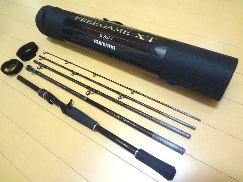 シマノ フリーゲームXT B76M ベイトタイプ 5ピース・モバイルロッド（未使用品）_画像1