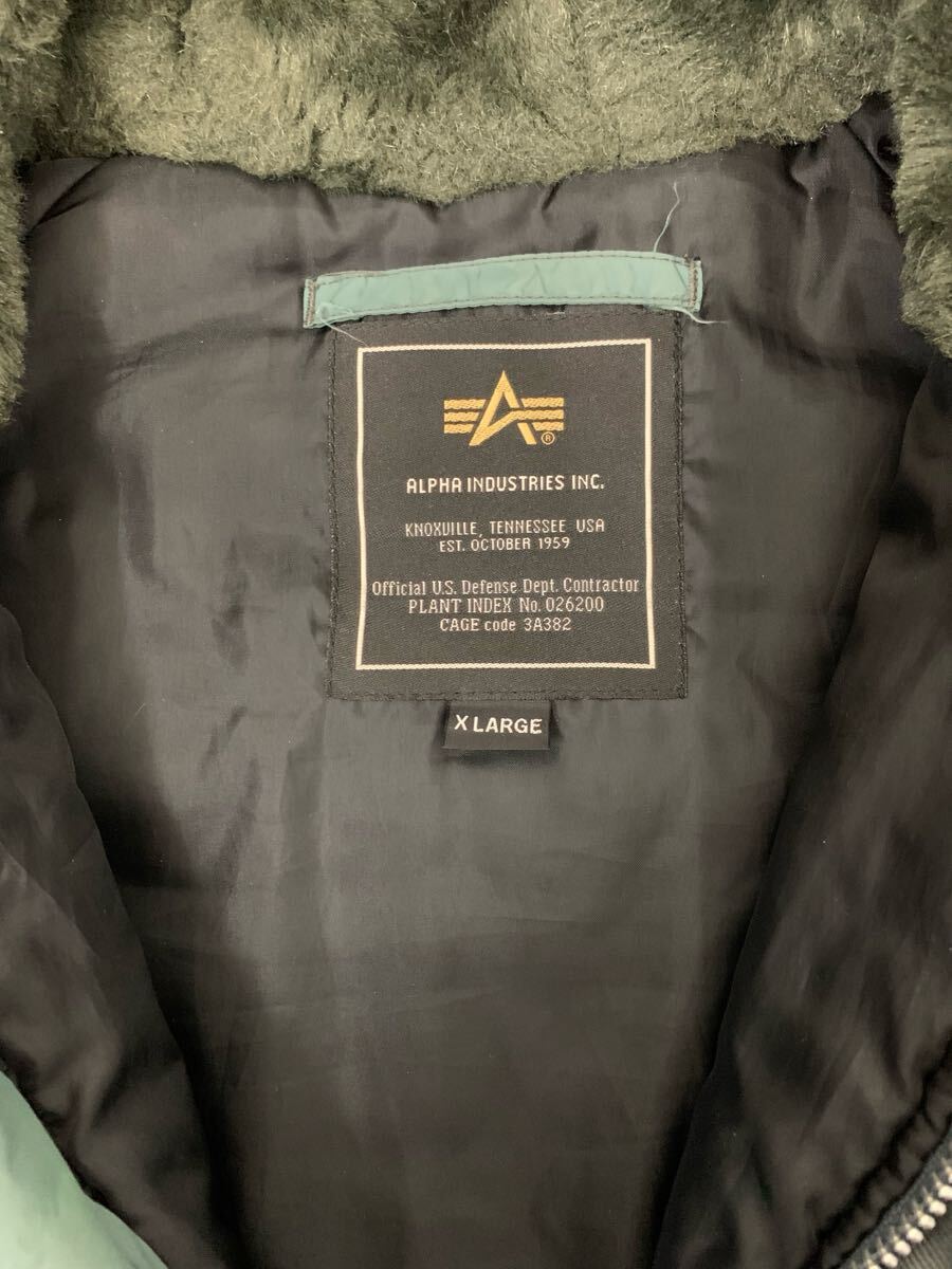 Ｙ6 アルファインダストーリーズ　ALPHA INDUSTRIES グリーンダウンジャケット XL カーキ ジャケット 