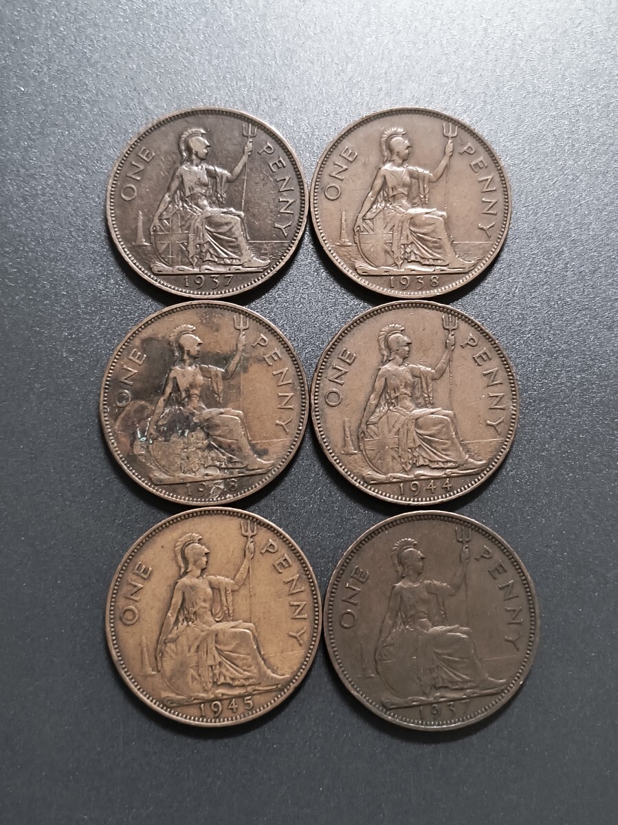 古銭 イギリス 1ペニー 硬貨 まとめ 銅貨 コイン ジョージⅥ世 古銭 イギリス 1ペニー 硬貨 まとめ 銅貨 コイン ジョージⅥ世
