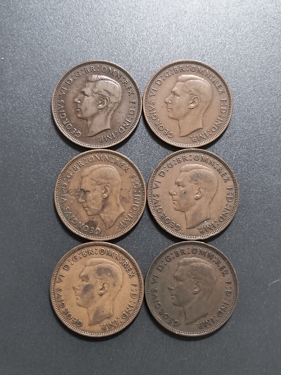 古銭 イギリス 1ペニー 硬貨 まとめ 銅貨 コイン ジョージⅥ世 古銭 イギリス 1ペニー 硬貨 まとめ 銅貨 コイン ジョージⅥ世