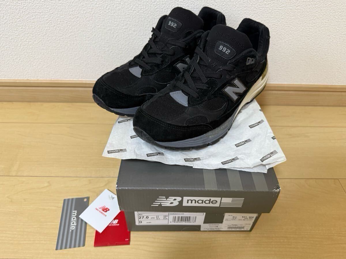 国内正規品 Newbalance M992BL 27.0cm US9 ブラック 箱タグ付 国内正規品 Newbalance M992BL 27.0cm US9 ブラック 箱タグ付