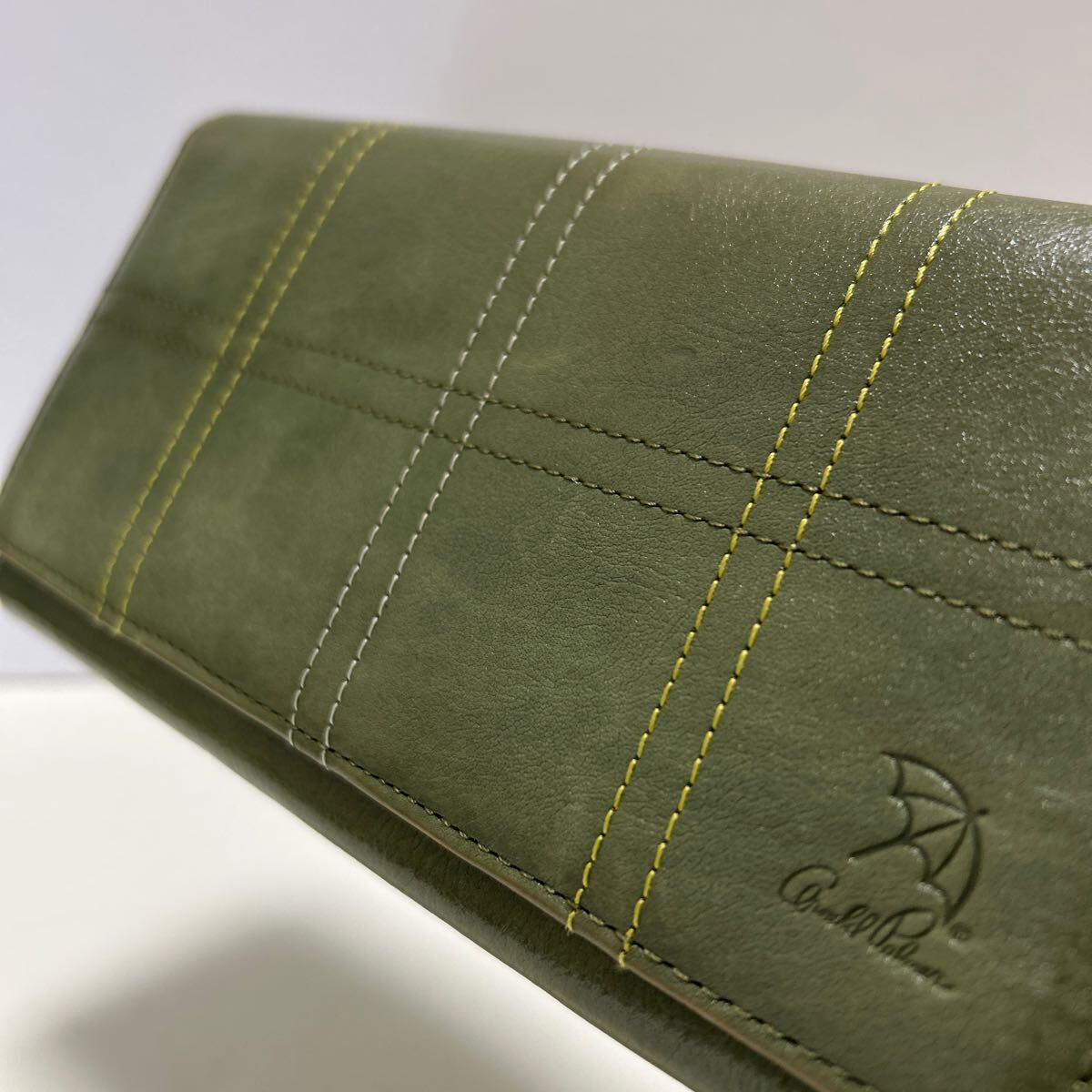 ◆Arnold Palmer アーノルドパーマー　2點セット◆　大容量 かぶせ 長財布 ＆ コインケース チェック柄×ブルー 【送料無料】0325