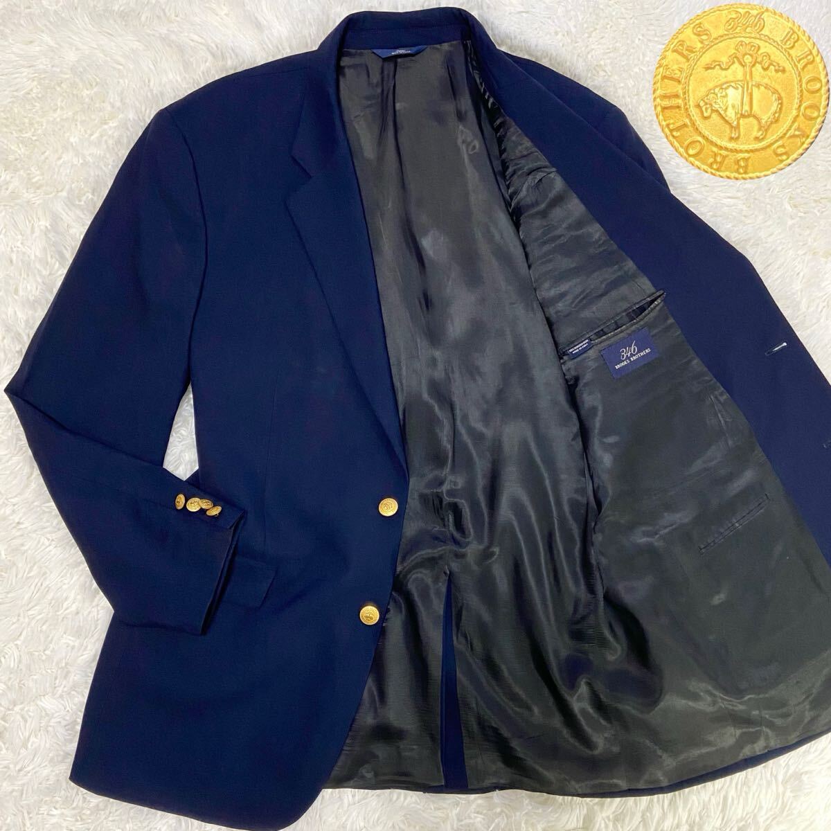 美品】2XLサイズ Brooks Brothers ブルックスブラザーズ 紺ブレ 美品】2XLサイズ Brooks Brothers ブルックスブラザーズ 紺ブレ