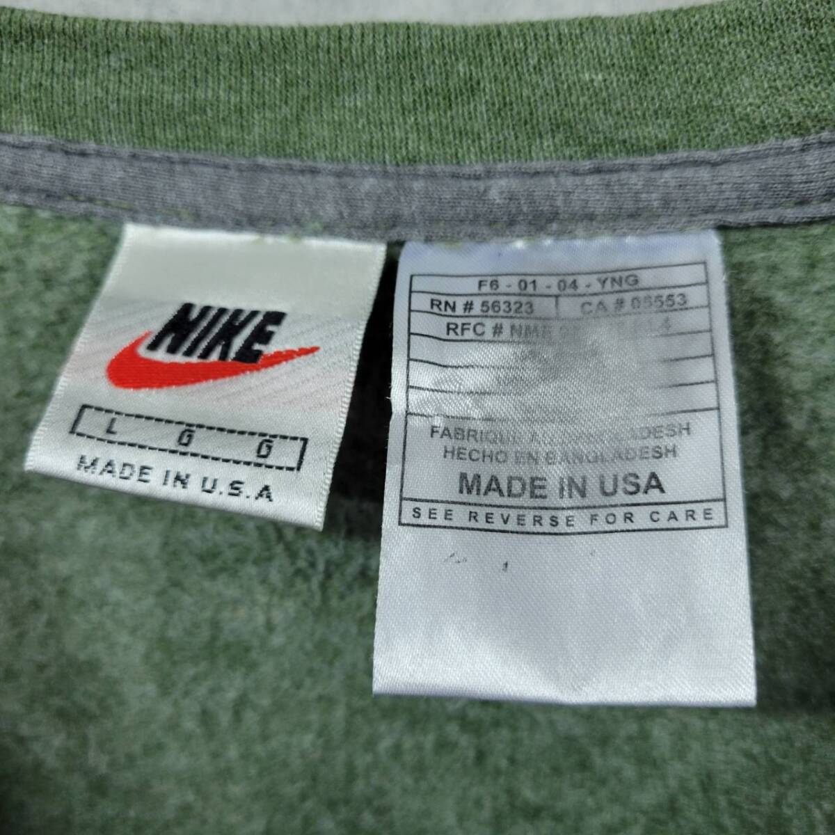 【90s 古着】ナイキ NIKE USA製 刺繍 スウェット グリーン L ナイキ NIKE USA製 刺繍ロゴ スウェット グリーン L【90s 古着