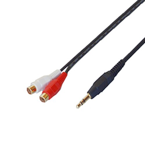フジパーツ オーディオケーブル ピンプラグ×2（RCA）-3.5mmステレオミニプラグ 1.5ｍ FVC343A