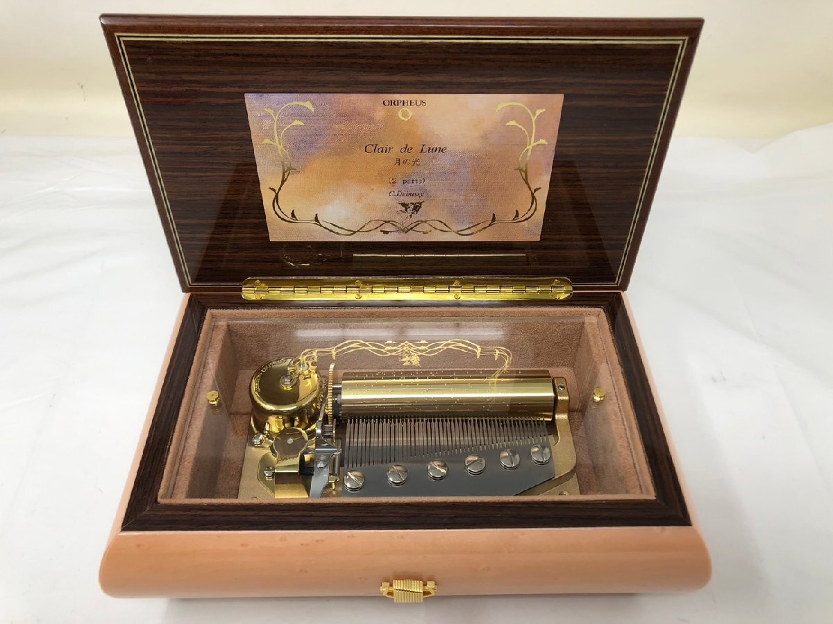 ◇SANKYO ORPHEUS オルゴール 50弁 象嵌 ドビュッシー 月の光 ◇SANKYO ORPHEUS オルゴール 50弁 象嵌 ドビュッシー 月の光