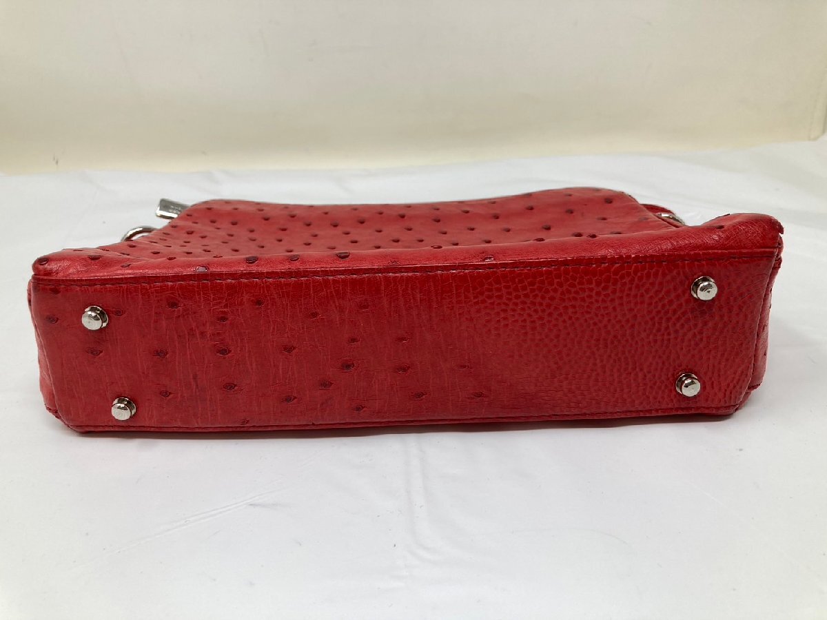 ◇CELENCEE セレンシー ハンドバッグ オーストリッチ レッド 赤