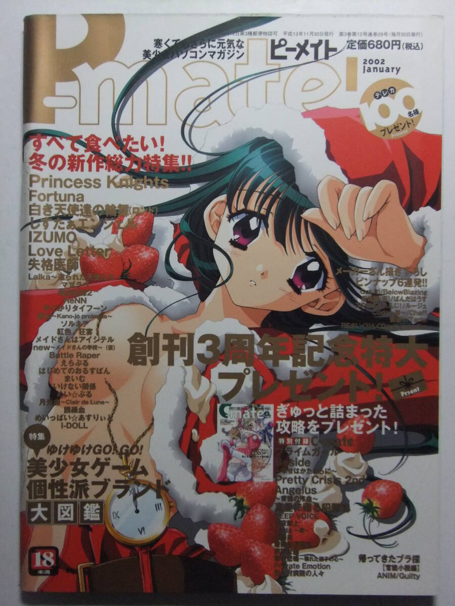 ☆☆W-1222★ 2002年 P-mate/ピーメイト 1月號 ★美少女ゲーム情報志/Princess Knights/Fortuna/しすたぁエンジェル/IZUMO/マブラヴ☆☆