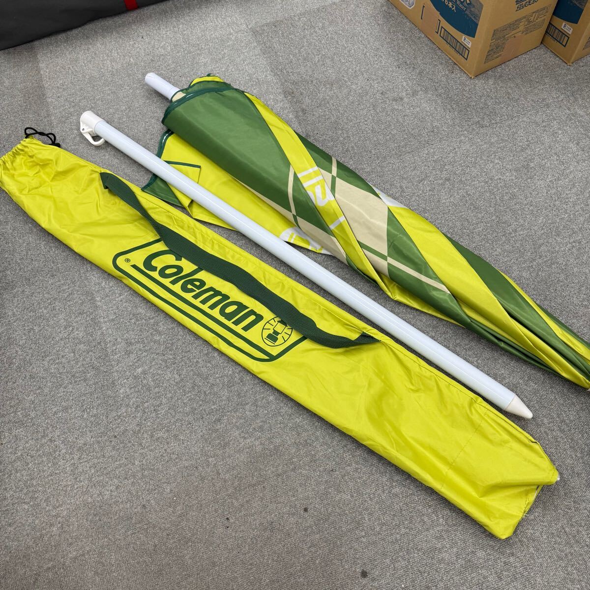 Coleman コールマン パラソル UV-PRO アーガイル/ライムグリーン ガーデンパラソル 日よけ ビーチパラソル キャンプ サンシェード