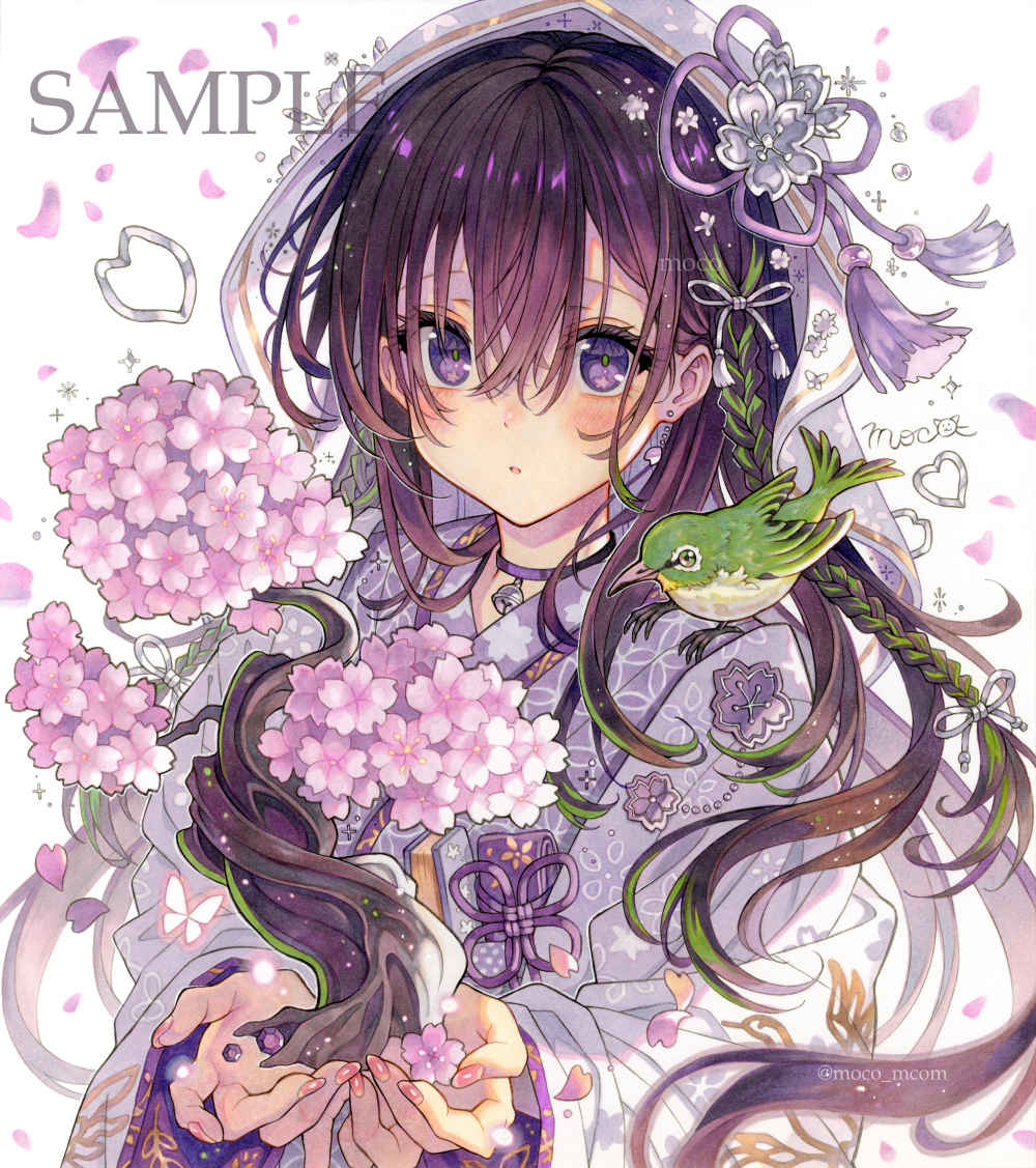 moco 手描きイラスト 「Cherry blossom Girl」/オリジナル/大 moco 手描きイラスト 「Cherry blossom Girl」/オリジナル/大
