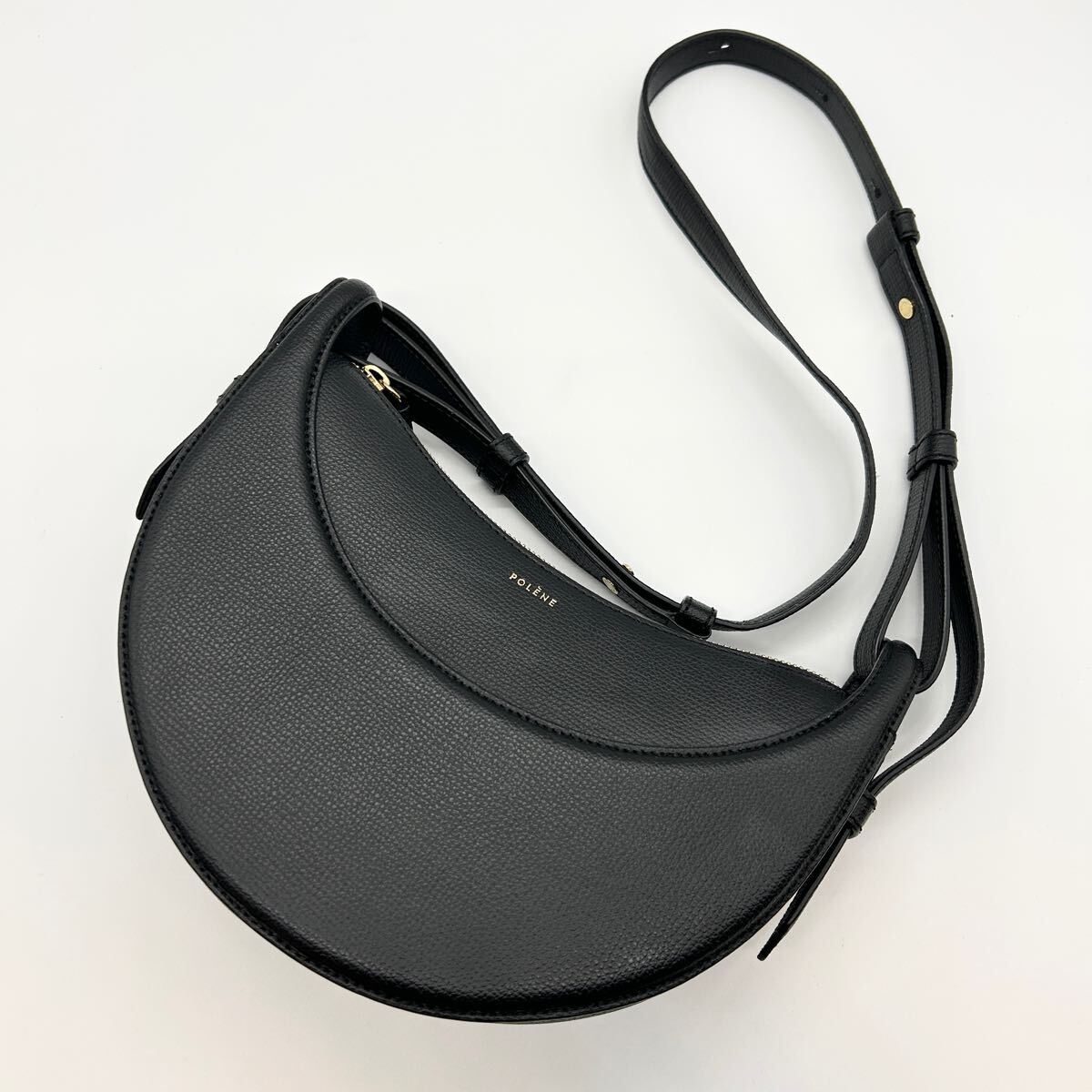 極美品 POLENE ポレーヌ Numero dix レザー ショルダーバッグ 黒 極美品 POLENE ポレーヌ Numero dix レザー ショルダーバッグ 黒