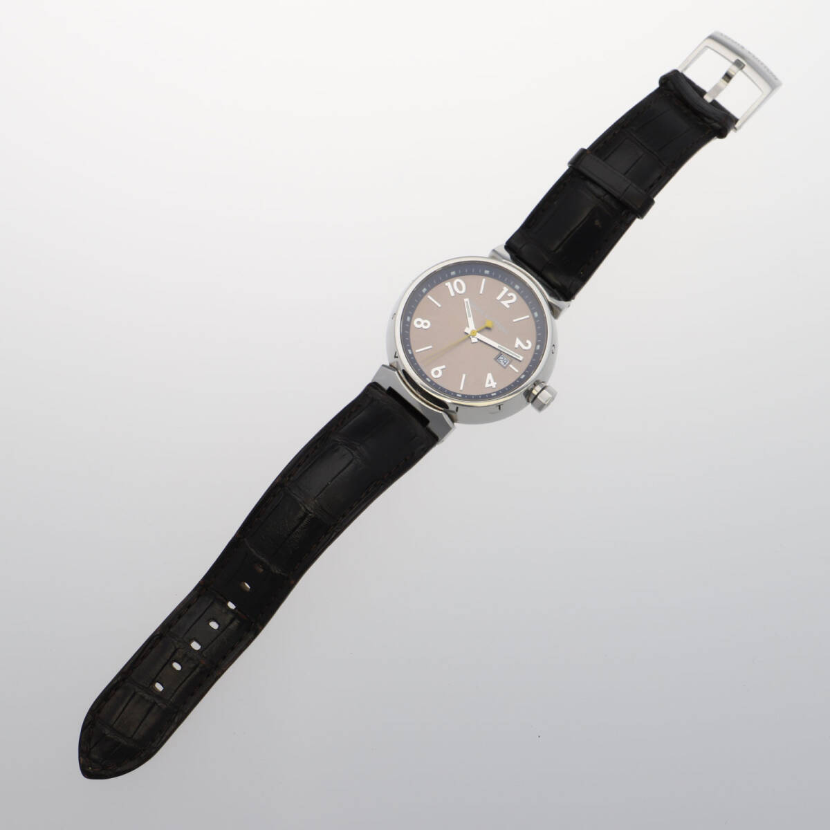LOUIS VUITTON ルイ?ヴィトン RB7354 タンブール ゴールドダイヤル SS/レザー クオーツ 純正ボックス メンズ【128840】