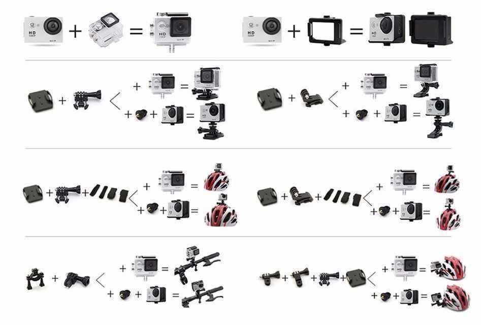 WiFi 防水 スポーツカメラ アクションカメラ 4kドライブレコーダー　ブルー　黒