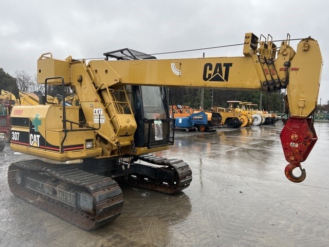 CAT гусеничный ход кран 307 * 4.9t ( тонн ) 5 ступенчатая стрела * * 1214 час * железные гусеницы - резина накладка 450G-PAD Caterpillar * рабочее состояние подтверждено .