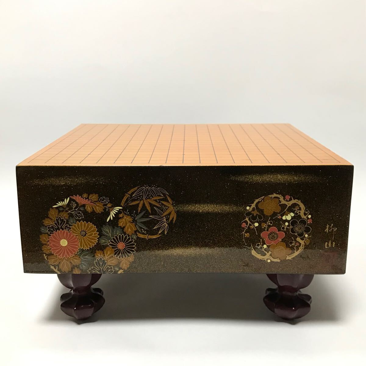 漆芸 碁盤 柳山作 金蒔絵 / ミニチュア 囲碁 碁盤 囲碁盤 姫碁盤 漆芸 碁盤 柳山作 金蒔絵 / ミニチュア 囲碁 碁盤 囲碁盤 姫碁盤