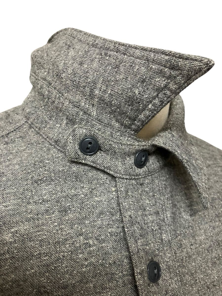 AtLast&Co アットラスト ごま塩 ウール シャツ 14 1/2 グレー AtLast&Co アットラスト ごま塩 ウール シャツ 14 1/2 グレー