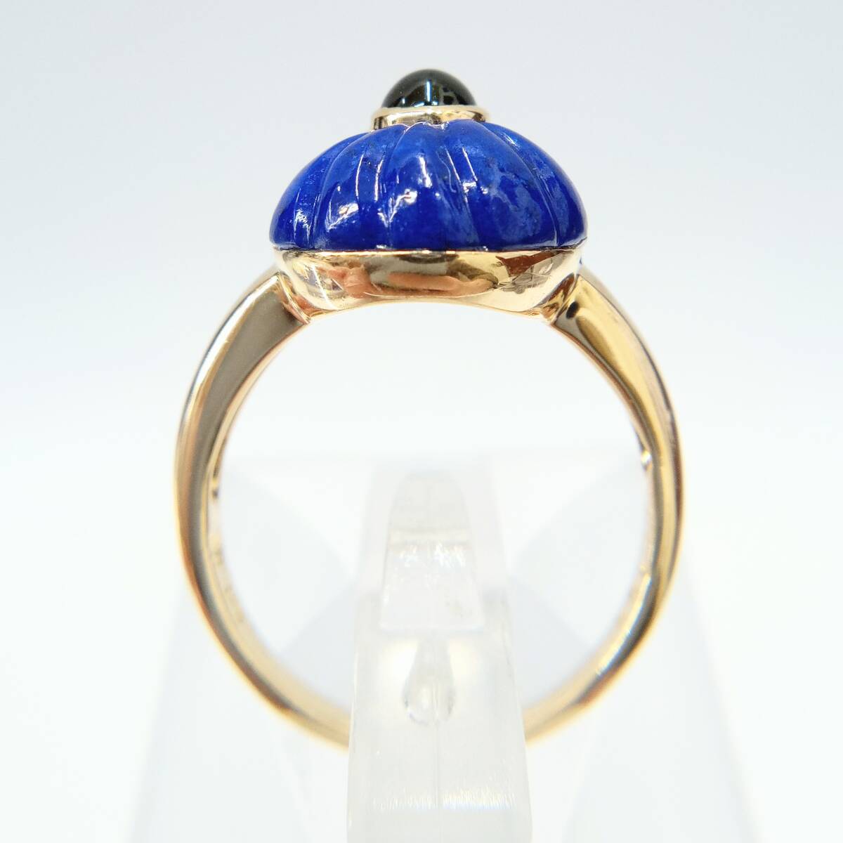 青石 緑石 ダイヤモンド 0.06ct 指輪 K18 18金 750 YG リング 青石 緑石 ダイヤモンド 0.06ct 指輪 K18 18金 750 YG リング