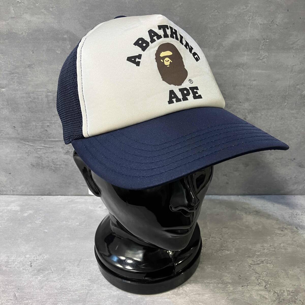 【A BATHING APE】カレッジ メッシュ キャップ ブラック A BATHING APE COLLEGE MESH CAP カレッジメッシュキャップ ア
