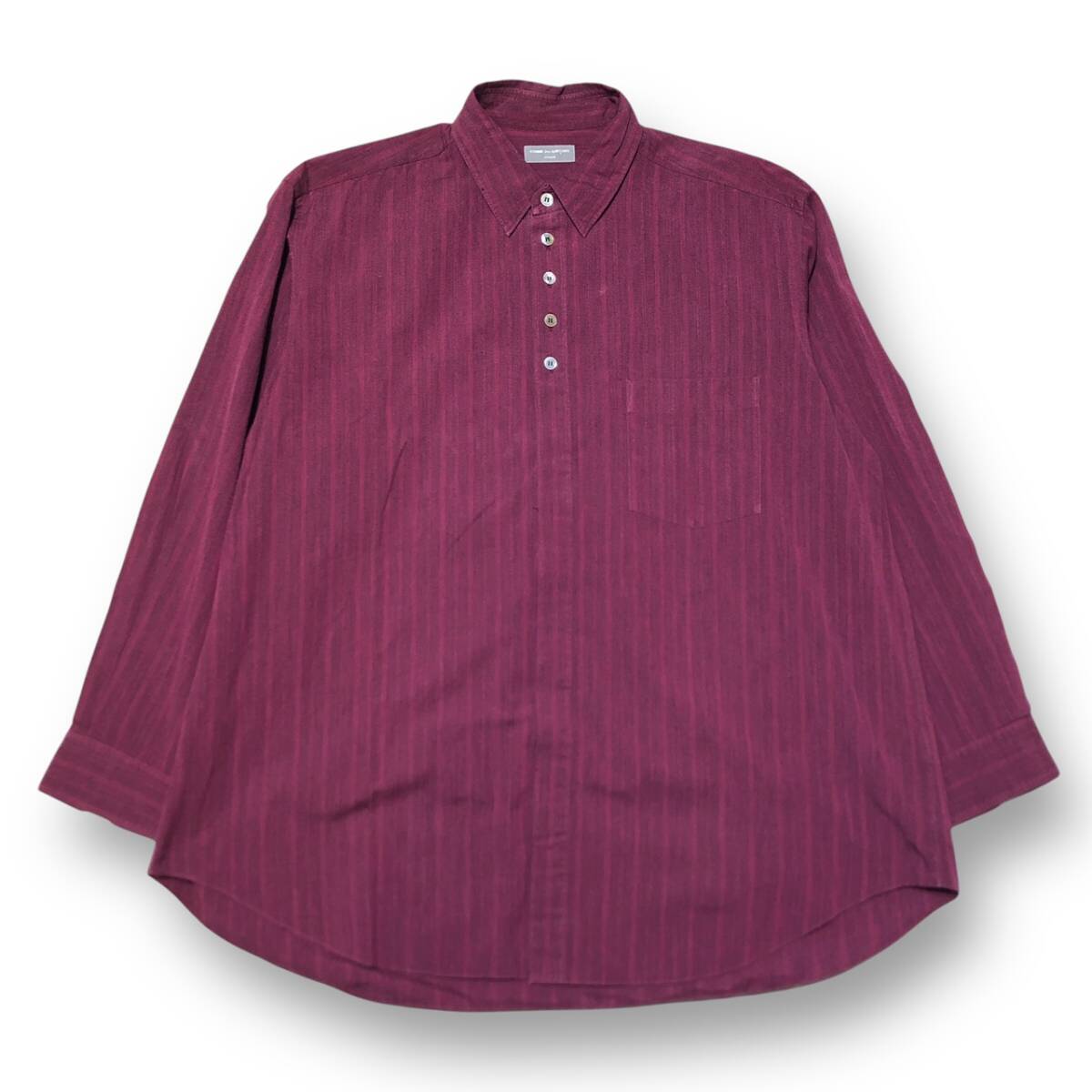 90AW 田中期 COMME des GARCONS HOMME フロントデザインシャツ ボルドー系 HB-020420 コムデギャルソンオム 店舗受取可_画像1