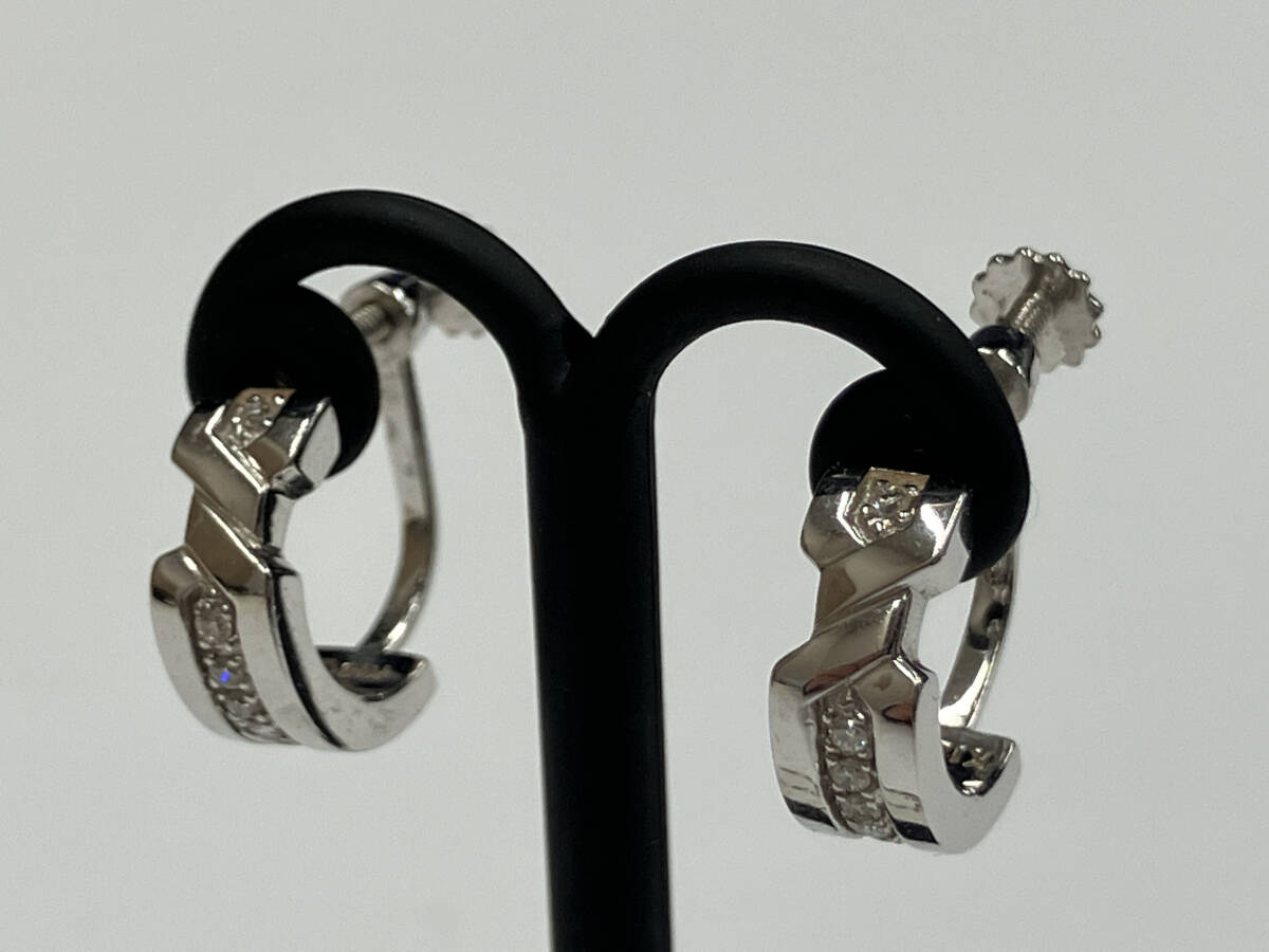 K18WG／フープ／色石付き／3.3g