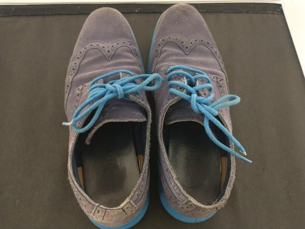COLEHAAN コールハーン／ウィングチップ／COLE HAAN LUNARGRAND／C11096／サイズ 8М／ネイビー×ターコイズブルー 帽?受取華?