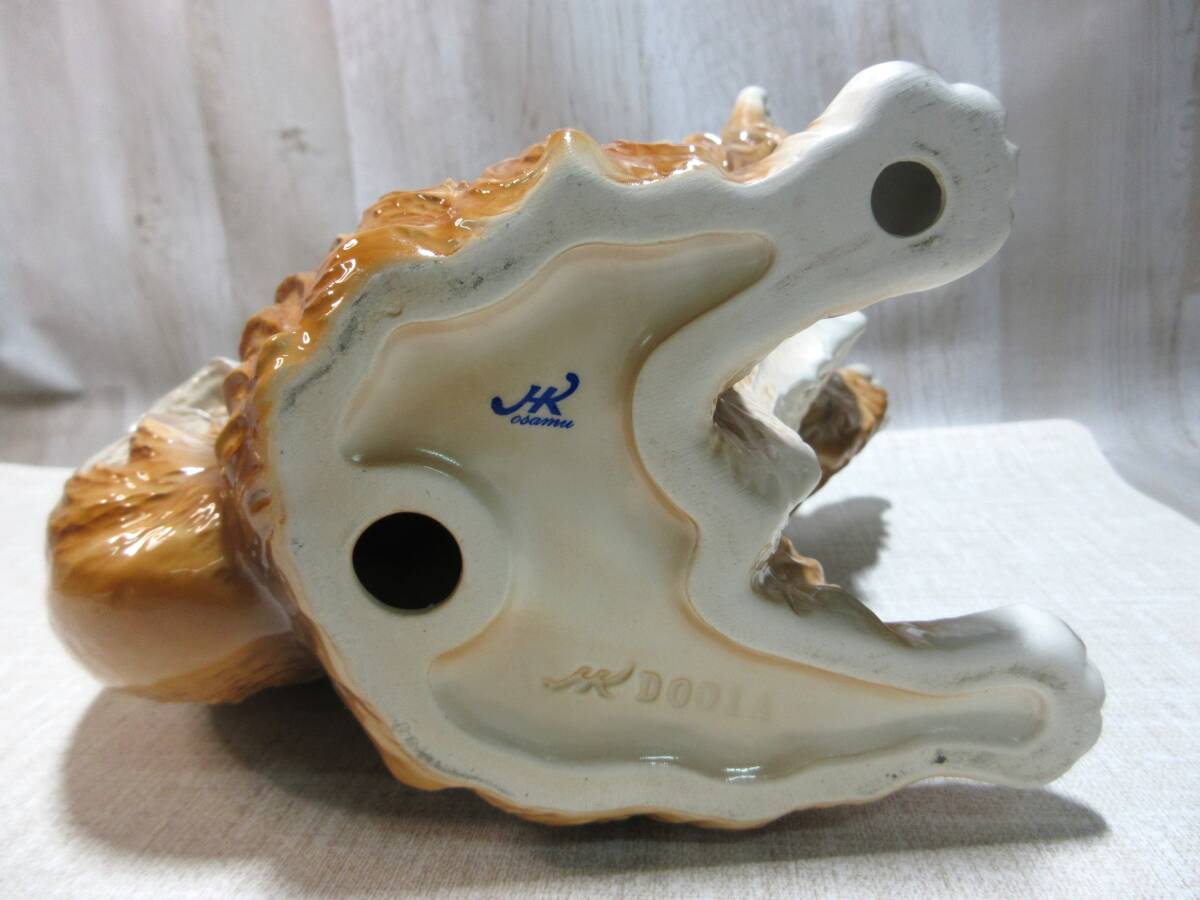 Demain HK osamu ポメラニアン 置物/中古品/陶器製/ドマン Demain HK osamu ポメラニアン 置物/中古品/陶器製/ドマン