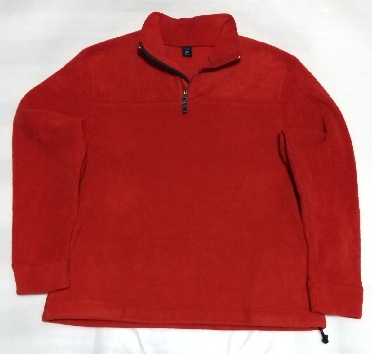 ☆GAP サイズL ハーフジップ長袖フリース朱色レッド赤スウェット ☆GAP サイズL ハーフジップ長袖フリース朱色レッド赤スウェット