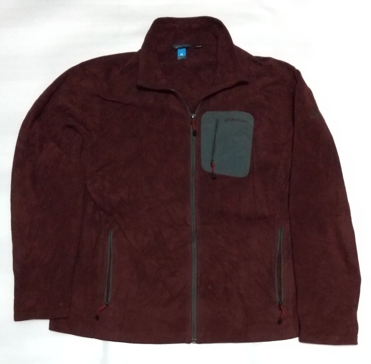 ☆EDDIE BAUER XL フルジップ長(zhǎng)袖フリースPOLARTECスウェット ジッパー胸ポケット チョコレート風(fēng)味アウトドア エディー バウアー ジャパン