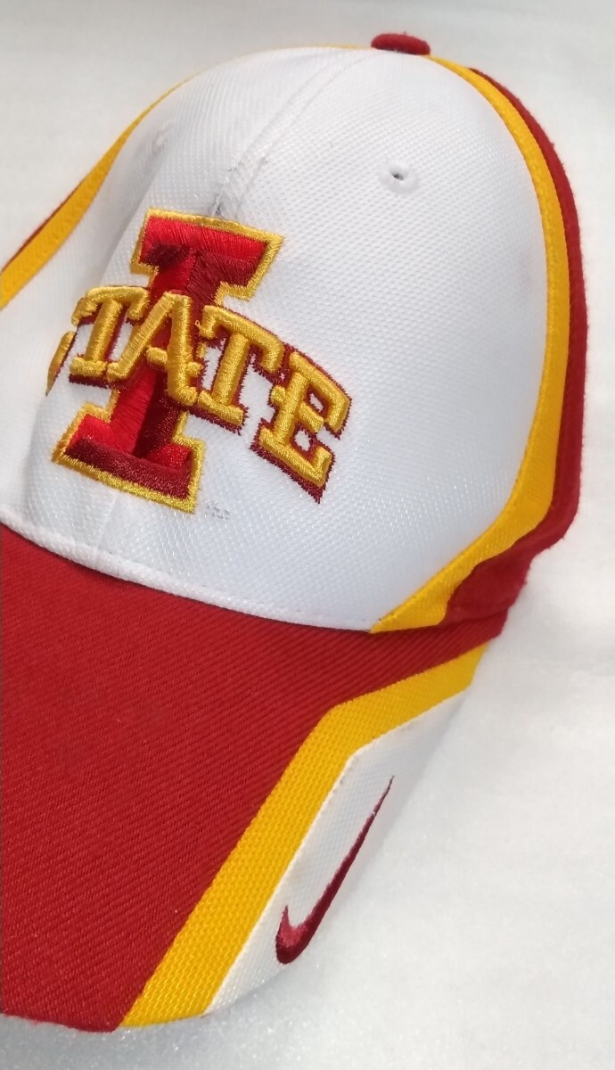 ☆TEAM NIKE キャップ帽子ぼうし Sサイズ位STATEファッション煉瓦色スポーツ山吹アウトドア洗濯済ウェア ブランド ナイキ BETTER WORLD.COM_画像5