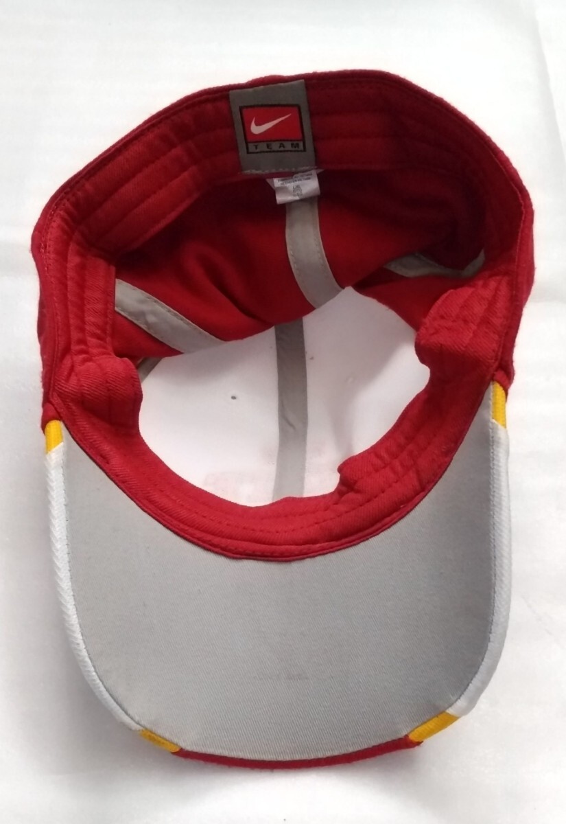☆TEAM NIKE キャップ帽子ぼうし Sサイズ位STATEファッション煉瓦色スポーツ山吹アウトドア洗濯済ウェア ブランド ナイキ BETTER WORLD.COM_画像8
