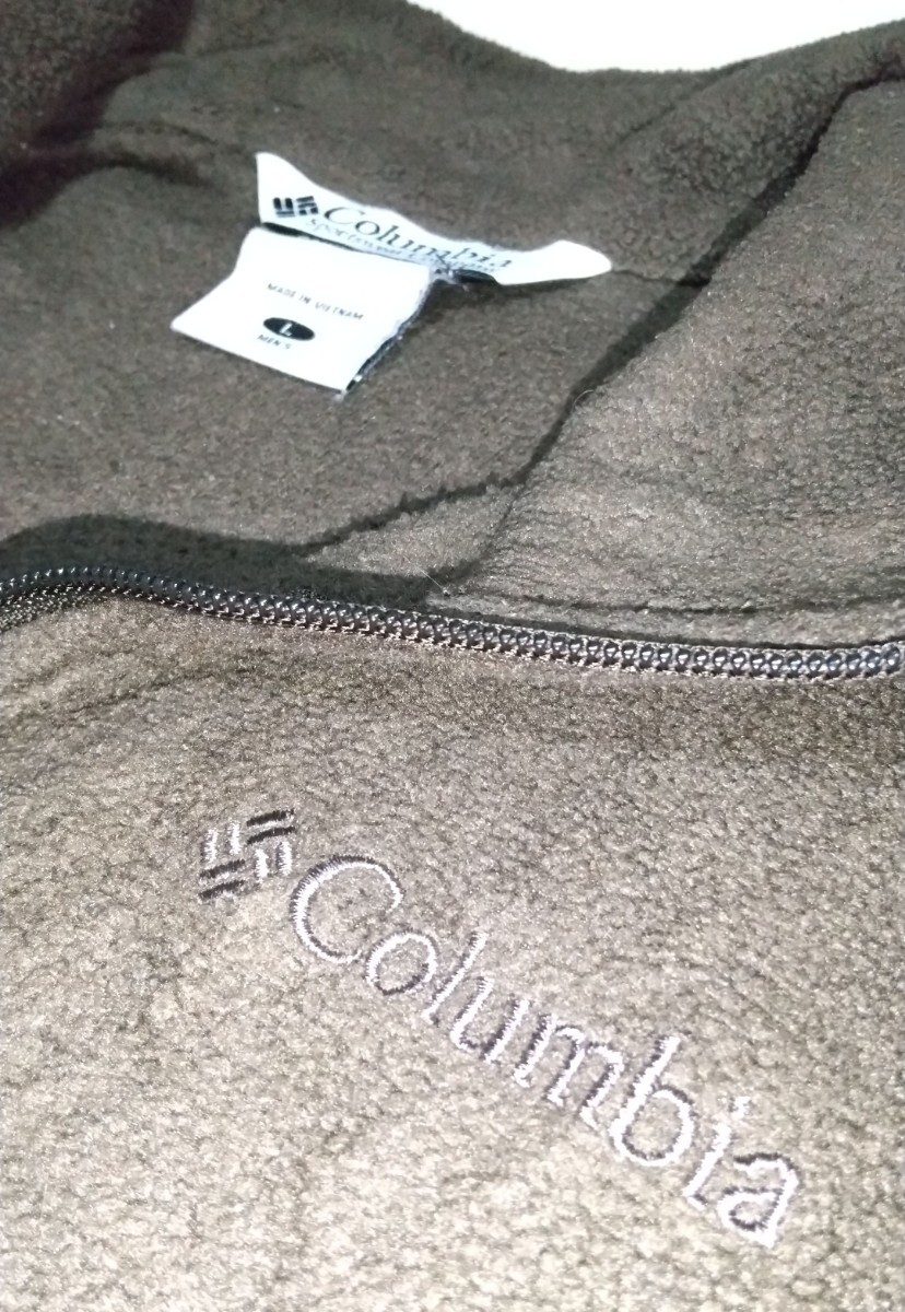 ☆Columbia.com サイズ L フルジップ長袖フリース茶ブラウン単色スポーツ アウトドア ウェア カンパニー ファッション ブランド コロンビア