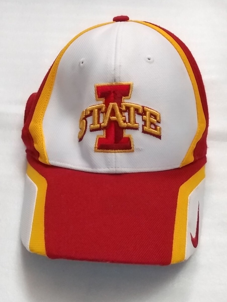 ☆TEAM NIKE キャップ帽子ぼうし Sサイズ位STATEファッション煉瓦色スポーツ山吹アウトドア洗濯済ウェア ブランド ナイキ BETTER WORLD.COM_画像1
