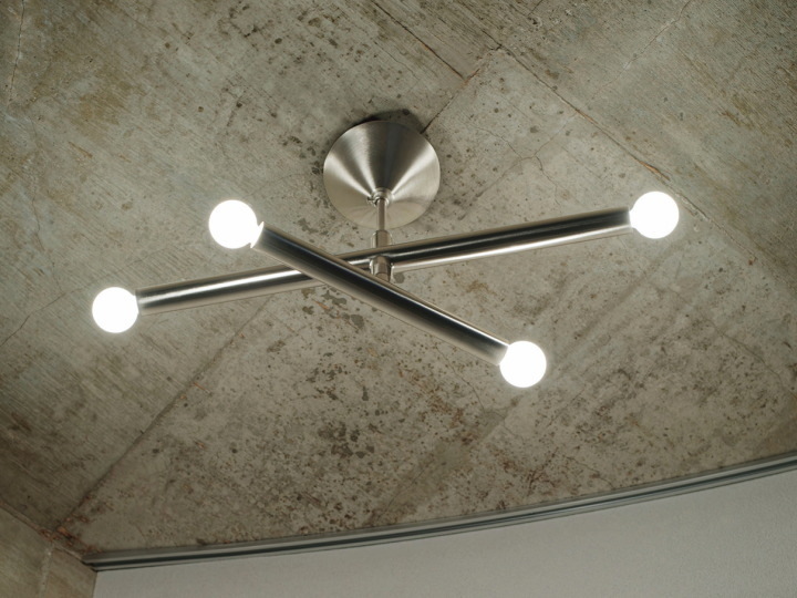 シーリングライト 4灯 (電球別売り) スポットシーリング 照明 天井照明 スチール インダストリアル モダン おしゃれ かっこいい シンプル_画像3