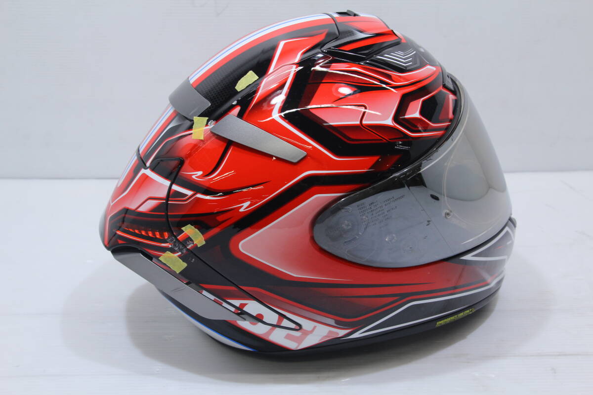 中古　SHOEI　フルフェイスヘルメット　エアロダイン　赤/黒　Mサイズ　ミラーシールド　袋付き　制造2020年6月22日