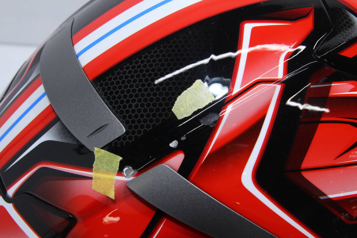 中古　SHOEI　フルフェイスヘルメット　エアロダイン　赤/黒　Mサイズ　ミラーシールド　袋付き　制造2020年6月22日